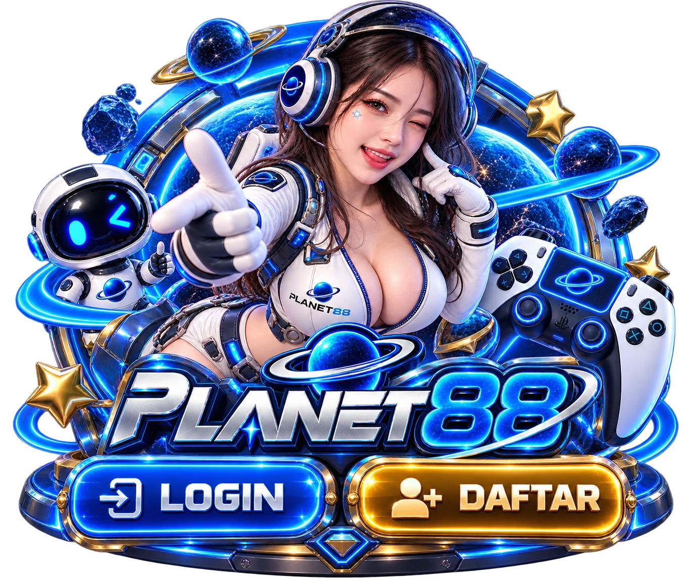 PLANET88 â€” maskot astronaut gaming
